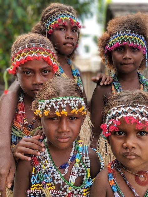 Group Of Kastom Dancers At Karomulun Village In The Solomon Islands