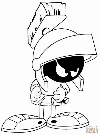 Coloring Marvin Martian Clipart Characters Bunny Looney