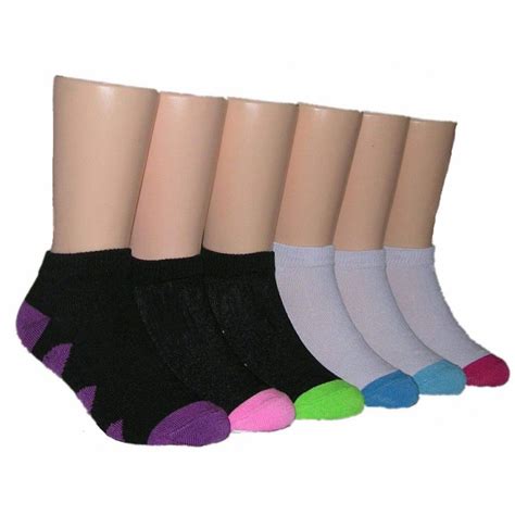 Girls Solid Color Low Cut Ankle Socks With Color Sole 480 Pack At