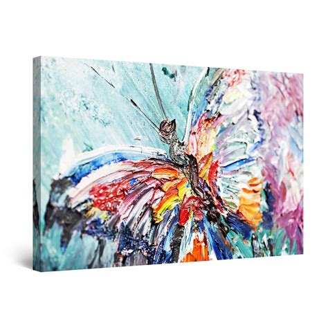 Startonight Canvas Wall Art Abstract Colored Butterfly Framed Wall
