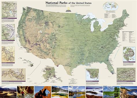 Parki Narodowe Stanów Zjednoczonych Mapa ścienna 15 200 000 106x76 Cm