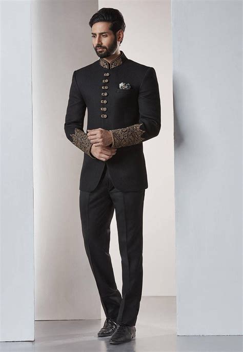 Black Designer Jodhpuri Suit For Groomjodhpurimens Suitsmens Wedding