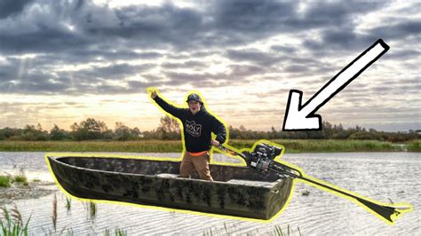 Duck Hunting Boat Set Up And Camo Best Mud Motor Ever Youtube