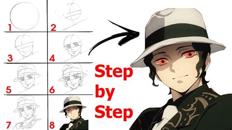 How To Draw Muzan Kibutsuji Step By Step Dmon Slayer Youtube