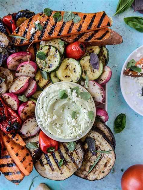 Marinated Grilled Vegetables With Avocado Whipped Feta How Sweet Eats Marinated Grilled