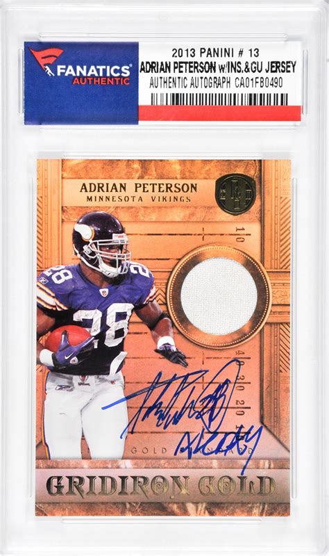 Adrian Peterson Minnesota Vikings Autographed 2013 Panini 13 Card With