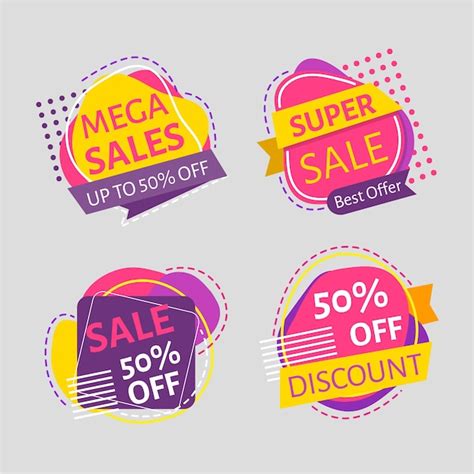 Free Vector Minimalist Sales Promotion Label Set