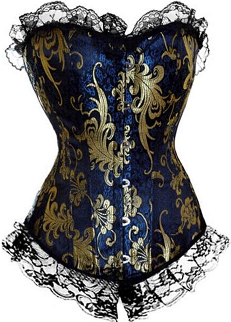 Ladies Satin Corsets Bustiers Full Breast Corsage Steampunk Gothic Lace