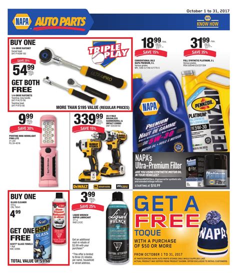 NAPA Auto Parts Flyer October 1 to 31 Canada