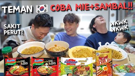Reaksi Teman Korea Pertama Kali Coba Miesambal Pedas🇰🇷🇮🇩 Makan