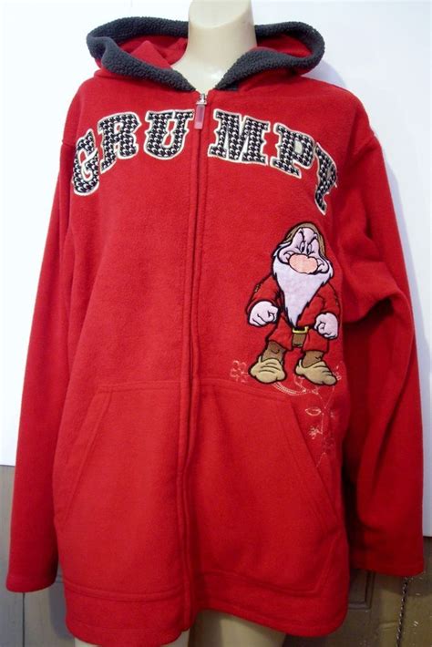 Disney Store Grumpy Hoodie Fleece Zippered Women S Plus Jacket Red Size 16w Red Jacket