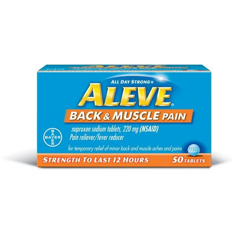 Aleve Back And Muscle Pain 12 Hour Tablets 50 Ct Each
