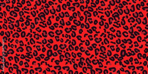 Red Leopard Skin Seamless Pattern Animal Print Vector Background Eps