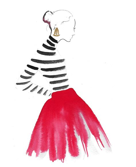 Parisian Chic Print From Original Watercolor Fashion Illust Fashion