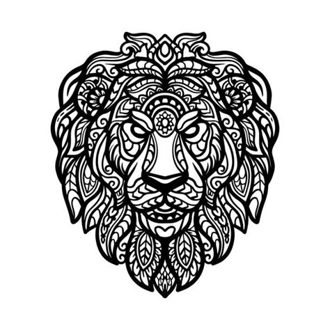 Tribal Lion Head Drawing Illustrations Royalty Free Vector Graphics