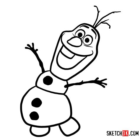 How To Draw Happy Olaf Frozen Step By Step Drawing Tutorials Olaf