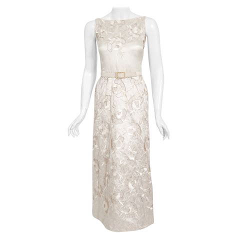 Vintage Chanel Haute Couture Ivory Lesage Embroidered Silk Bridal Gown