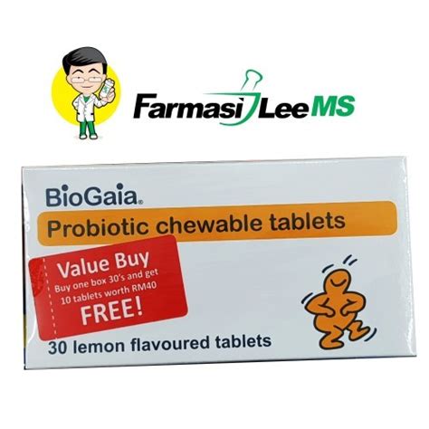 Biogaia, (2 pack) probiotic supplement, lemon flavored, 30 chewable tablets. BioGaia Probiotic Chewable Tablets (40's) | Shopee Malaysia