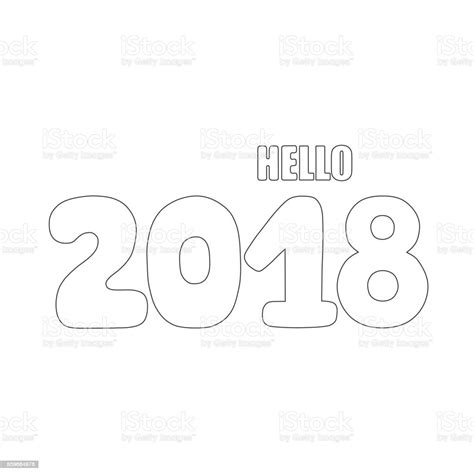 Hello 2018 Hand Lettering Inscription Stock Illustration Download