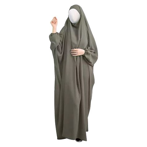 Eid Hooded Muslim Women Hijab Dress Prayer Garment Jilbab Abaya Long Khimar Full Cover Ramadan