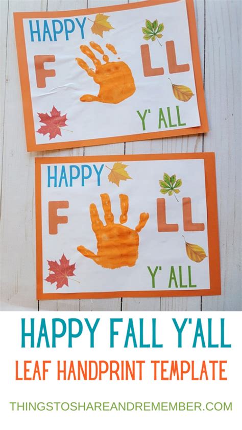 Happy Fall Leaf Handprint Share And Remember Celebrating Child And Home