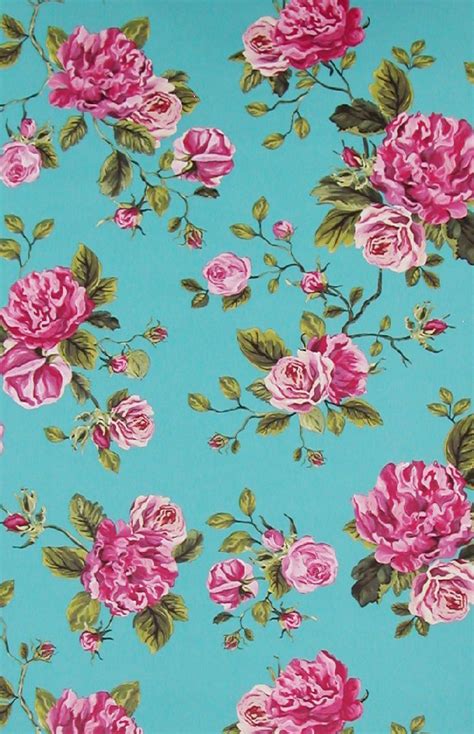 Teal And Pink Floral Phone Wallpaper Floral Background Iphone