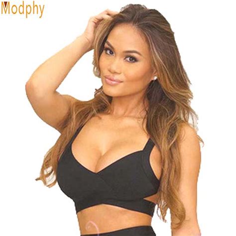 Women Stretch Sexy Busty Strap Bandage Crop Top Camis Hollow Out Open