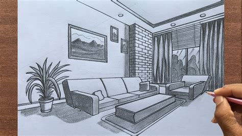 How To Draw A Living Room In 2 Point Perspective Room Perspective