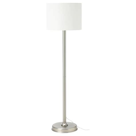 Holmö floor lamp with led bulb white. MILLERYR Floor lamp with LED bulb, white, nickel plated ...