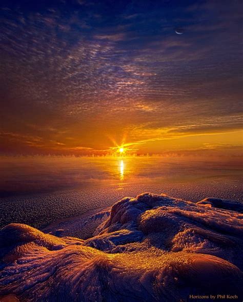 Into The Soul Of Winter Sunrise On The Shore Of Lake Michigan In