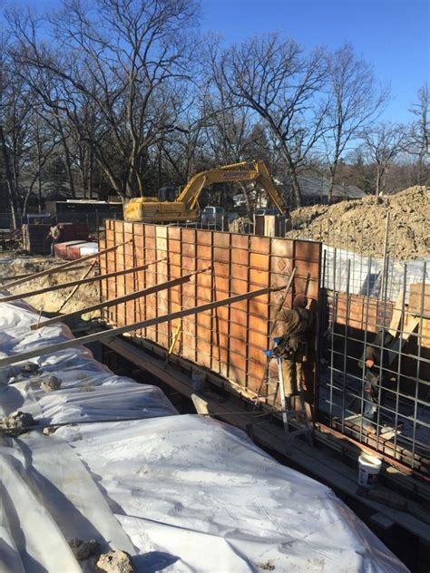 Framing 20 Foot Walls For A Sports Court A And J Concrete Of West Chicago