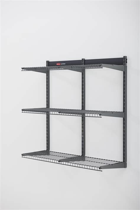 Rubbermaid Fast Track Garage Storage All In One Rail Shelving Kit 36
