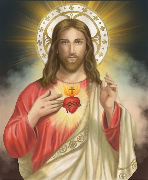Sacred Heart Of Jesus Religious Art Catholic Art 8x10 Etsy