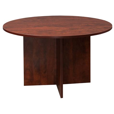 Everyday 48 Inch Round Laminate Meeting Table Cherry National Office