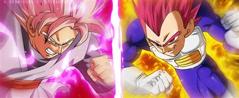Black Goku Rose Vs Vegeta Saiyan God Dbsuper Manga By