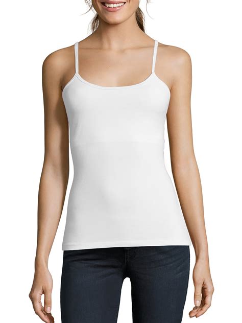 Hanes Women S Stretch Cotton Cami With Built In Shelf Bra Style O