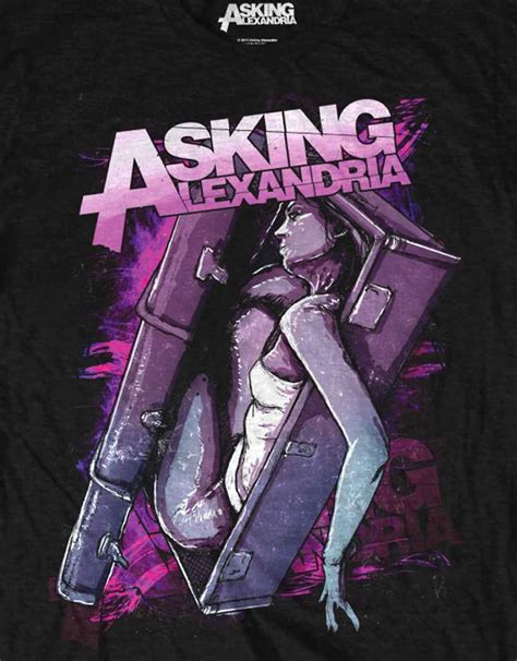Asking Alexandria T Shirt Coffin Girl Band Logo New Official Mens Black