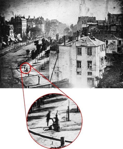 On the left is the view from the window at le gras, the earliest photo still known to exist (taken circa 1826). First Known Photo of a Human (2 pics)
