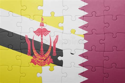 Desconcierte Con La Bandera Nacional De Brunei Y De Qatar Stock De Ilustraci N Ilustraci N De