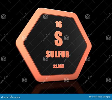 Sulfur Chemical Element Periodic Table Symbol Stock Illustration