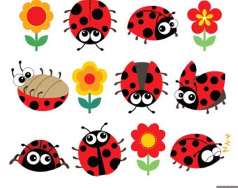 Honey Bees Digital Clipart Crafts Ladybug Clip Art