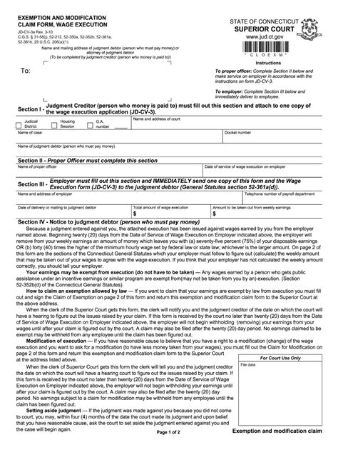Ct Exemption And Modification Claim Form 2010 Fill Out And Sign Online