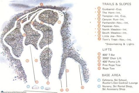 1973 74 Ski Sundown Trail Map New England Ski Map Database