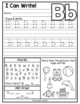 Kindergarten ABC Worksheets by Jenny-Lynn Creations | TpT