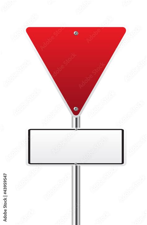 Blank Upside Down Triangle Red Traffic Sign Stock Vector Adobe Stock