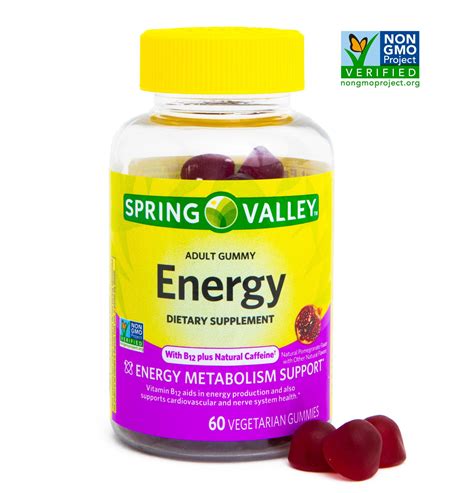 Spring Valley Energy Vegetarian Gummies With Caffeine 60 Count