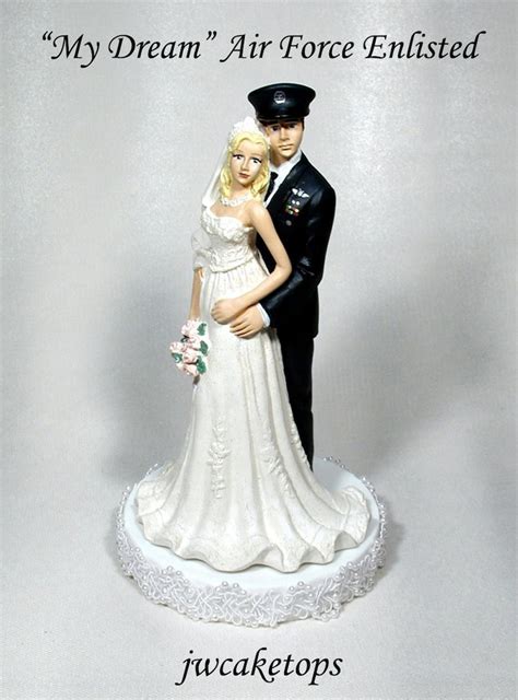 Airforce Enlisted Wedding Cake Topper Bride 49afeb Etsy