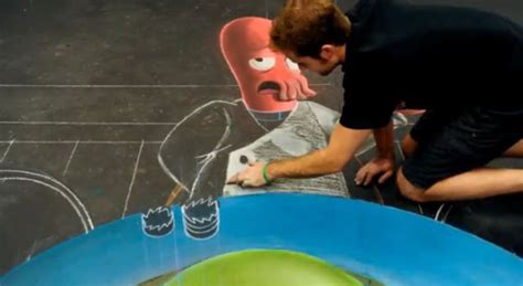 Drawing The Amazing 3d Chalk Portrait Of Zoidberg 57 Pics