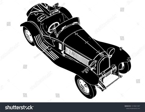 Vintage Sport Car Silhouette Vector Stock Vector Royalty Free