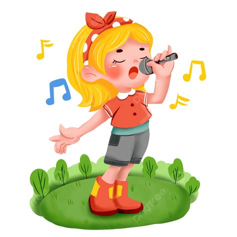 Singing Microphone Png Transparent Girl Singing With Microphone On